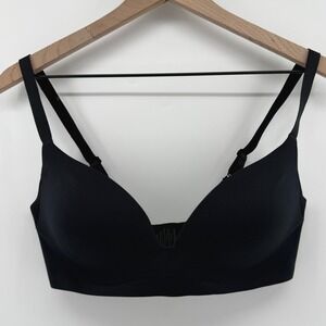 Thirdlove Zero Edge Wireless Push Up Bra Black 36C Wire Free Convertible Straps